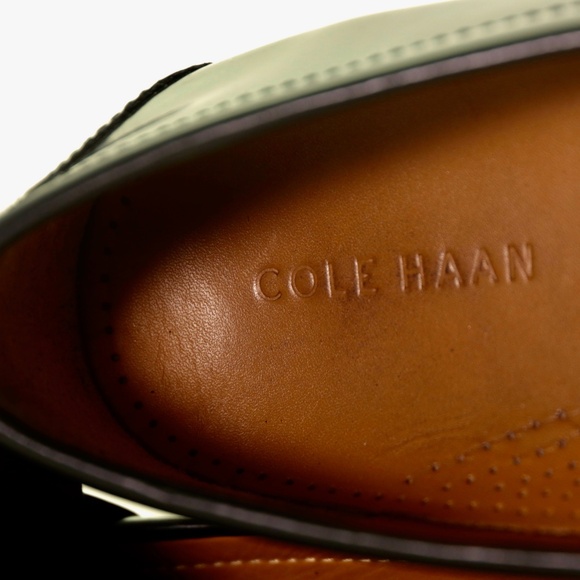 Cole Haan Pinch Tassel Black Leather Loafers Slip On Mens 11.5 D Preppy Classic - Picture 6 of 8